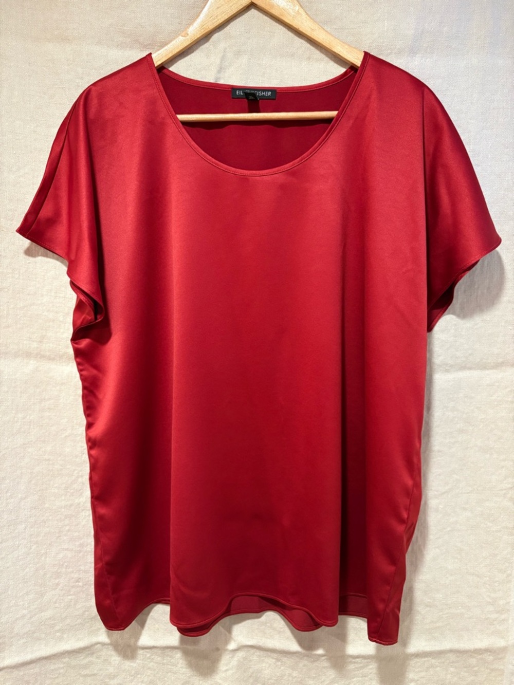 EILEEN FISHER satin top, XS, like new
